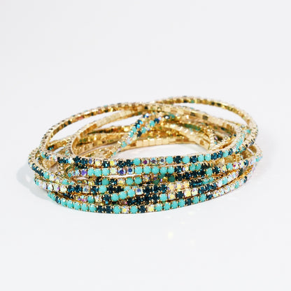 Blues Crystal Bracelet Set
