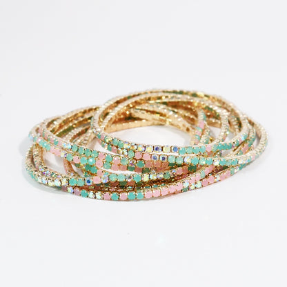 Pastel Crystal Bracelet Set