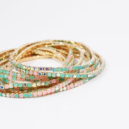 Pastel Crystal Bracelet Set