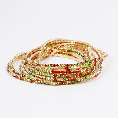 Happy Holiday Crystal Bracelet Set