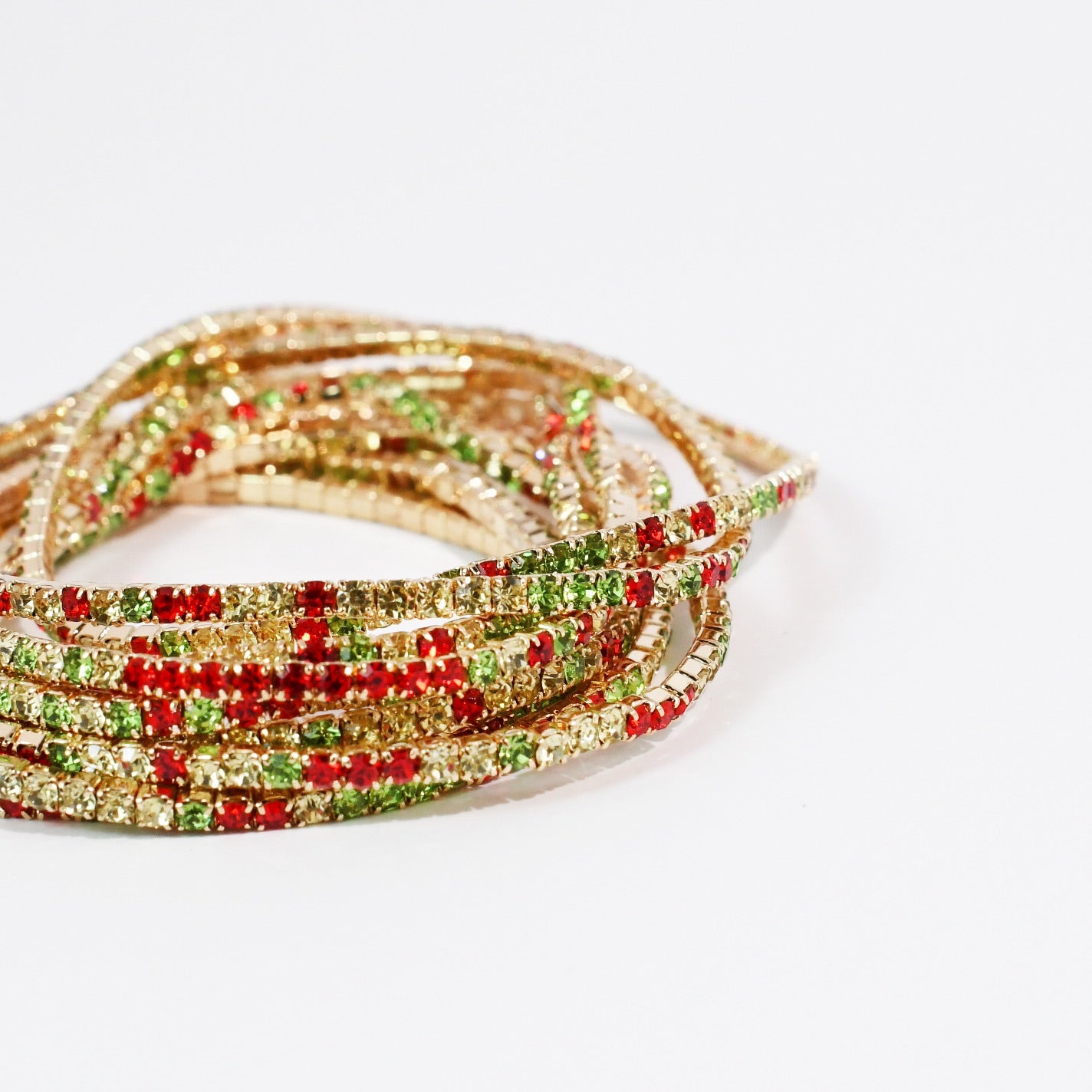 Happy Holiday Crystal Bracelet Set