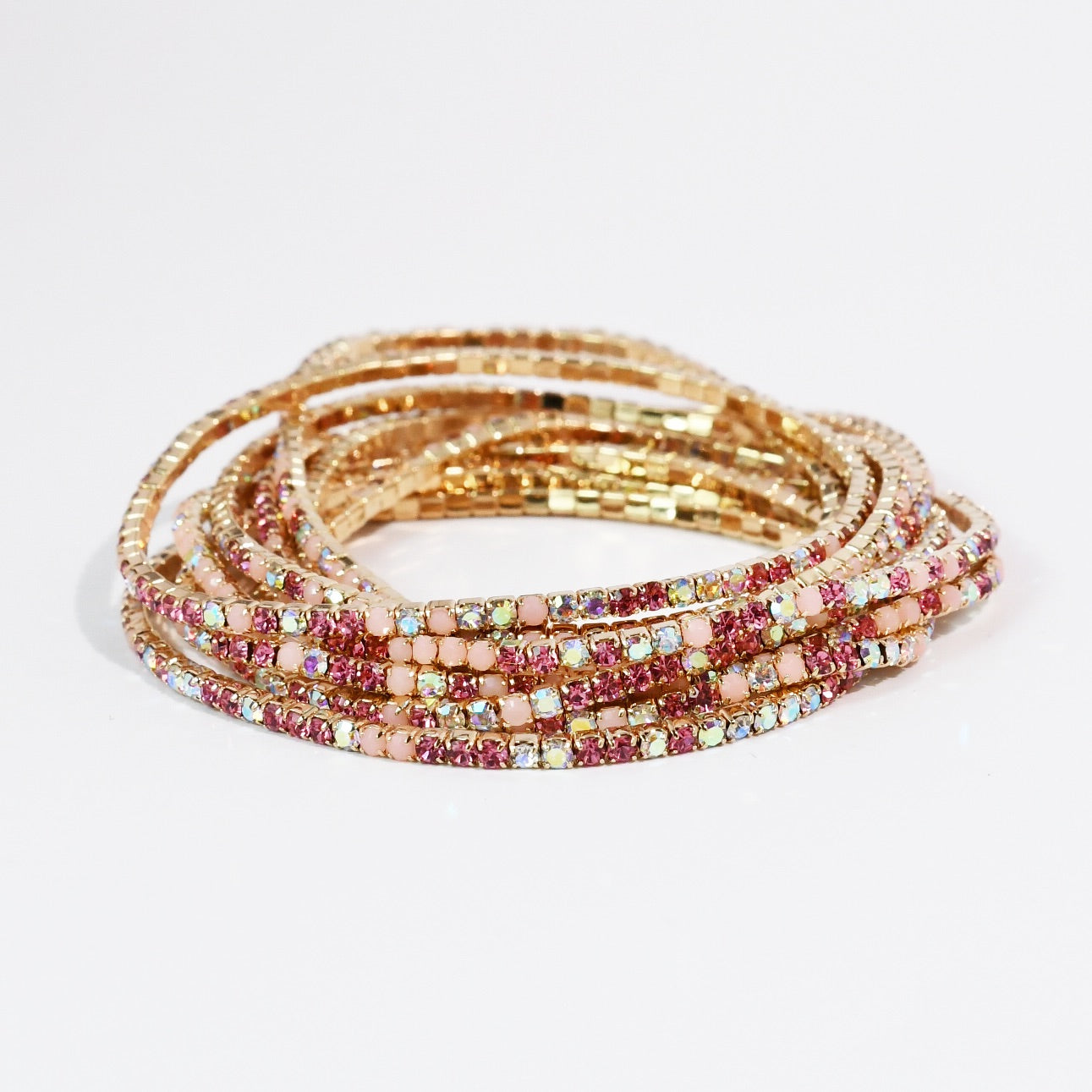 Pinks Crystal Bracelet Set