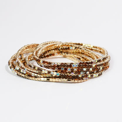 Crystal Brown Crystal Bracelet Set