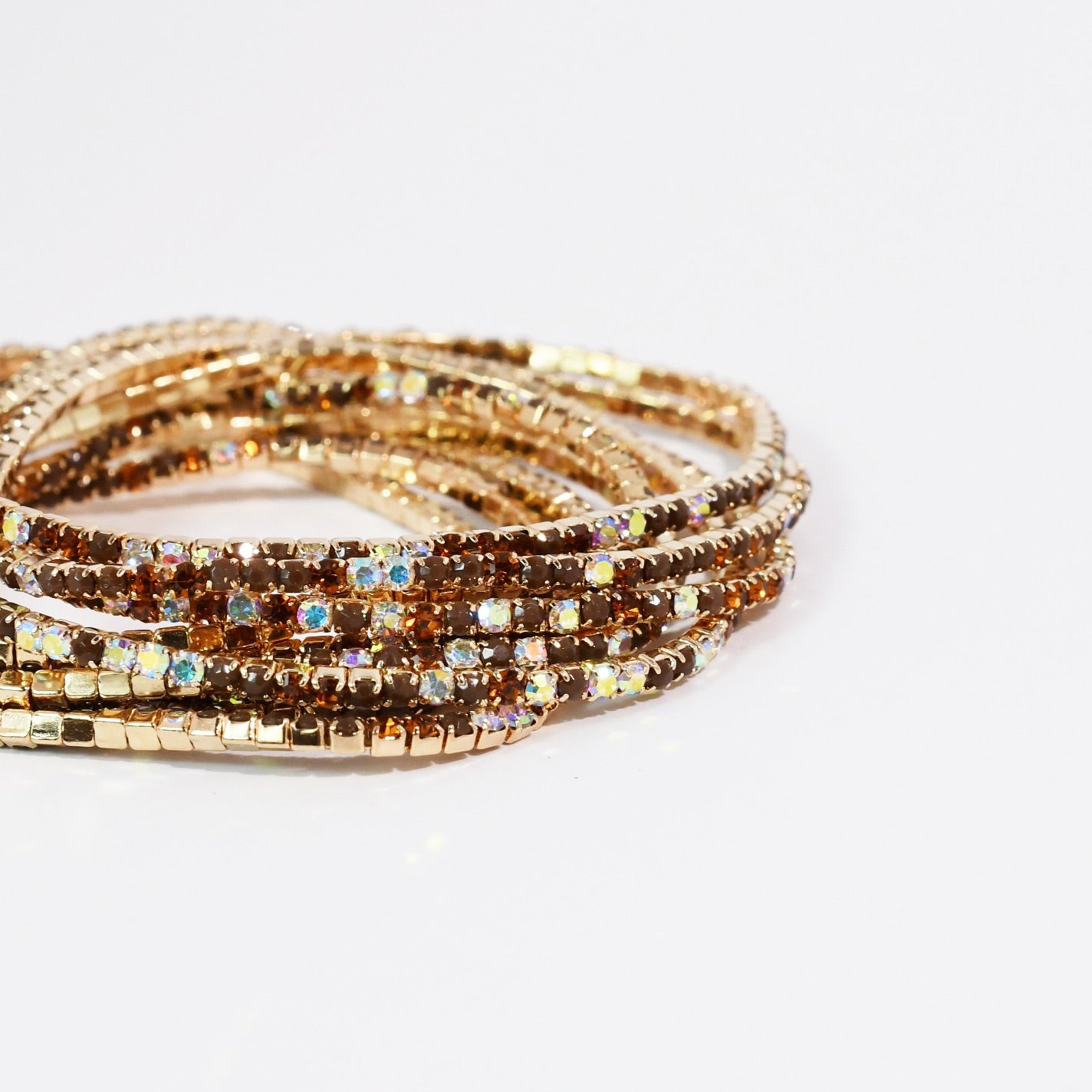 Crystal Brown Crystal Bracelet Set