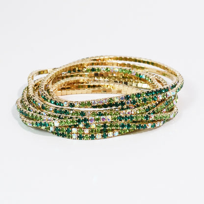 Greens Crystal Bracelet Set