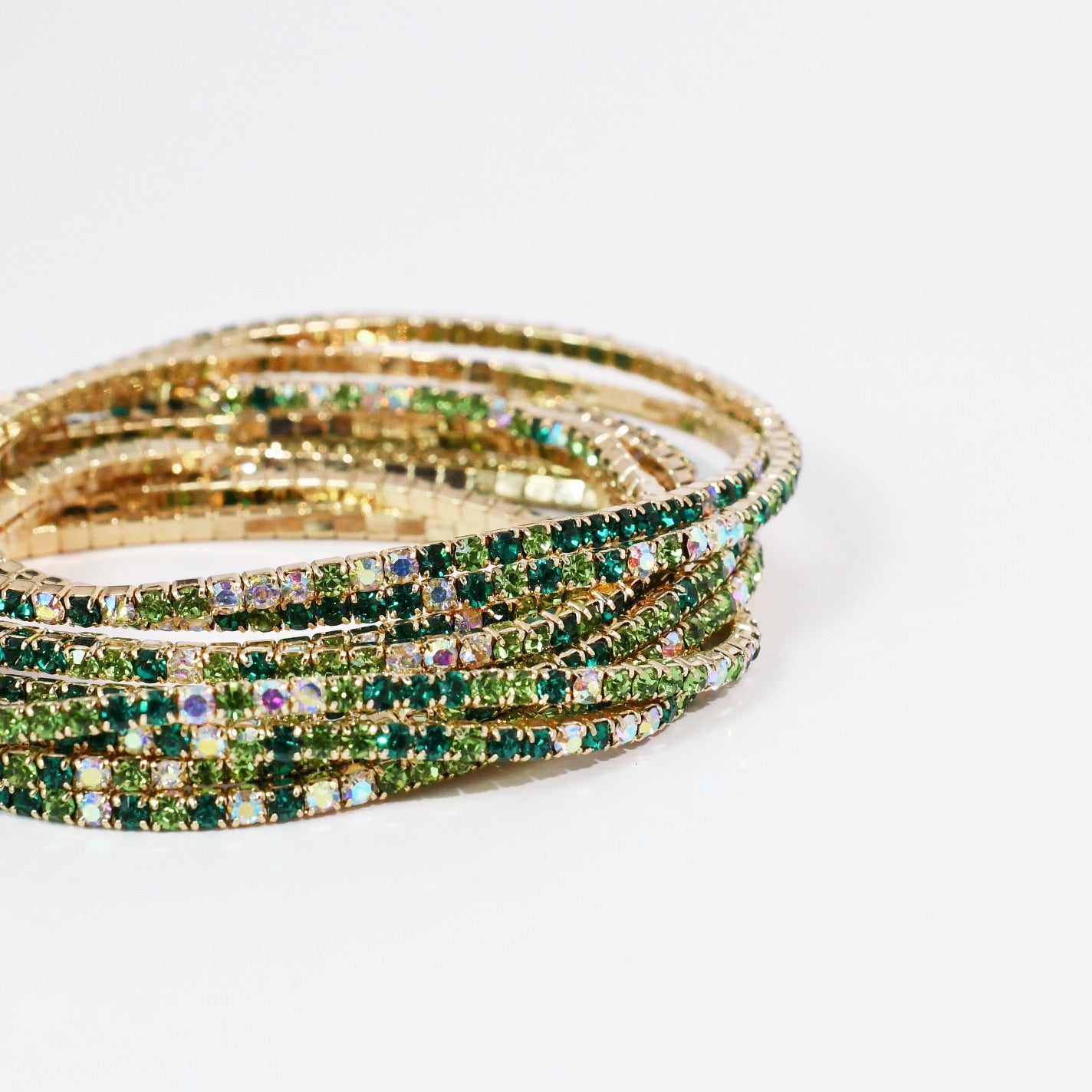 Greens Crystal Bracelet Set