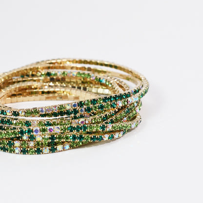 Greens Crystal Bracelet Set