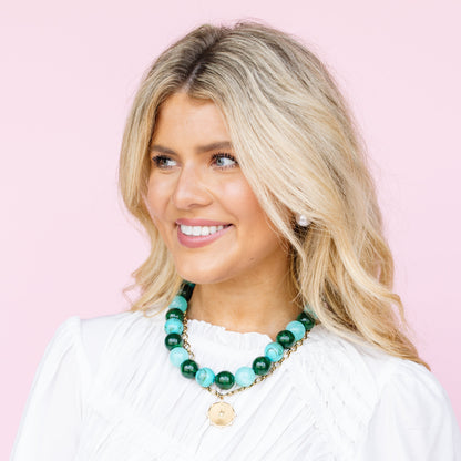 Pop of Joy Green/Turquoise Necklace
