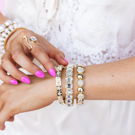 Radiant Gold Crystal Stack Set