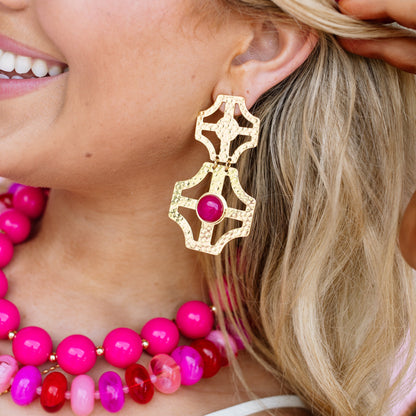 Stacey Hot Pink Earrings