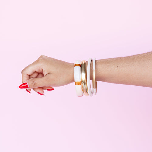 Waterproof The Socialite Bangle Set Beige
