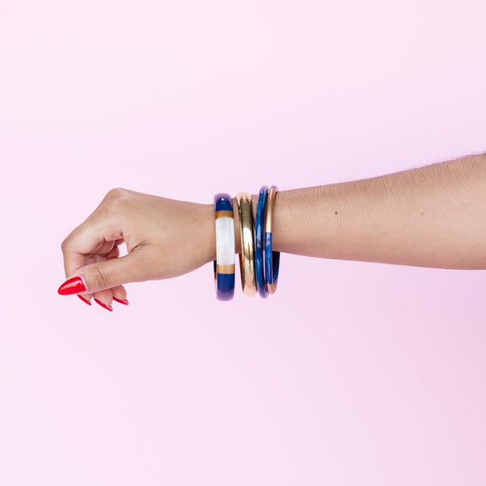 Waterproof The Socialite Bangle Set Blue