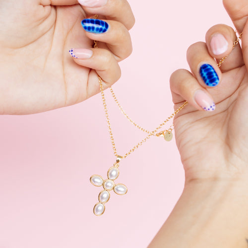 Pearl Promise Cross Necklace