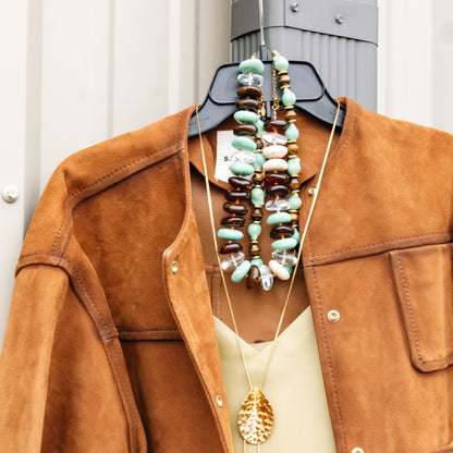 The Icon Mint/Brown Necklace