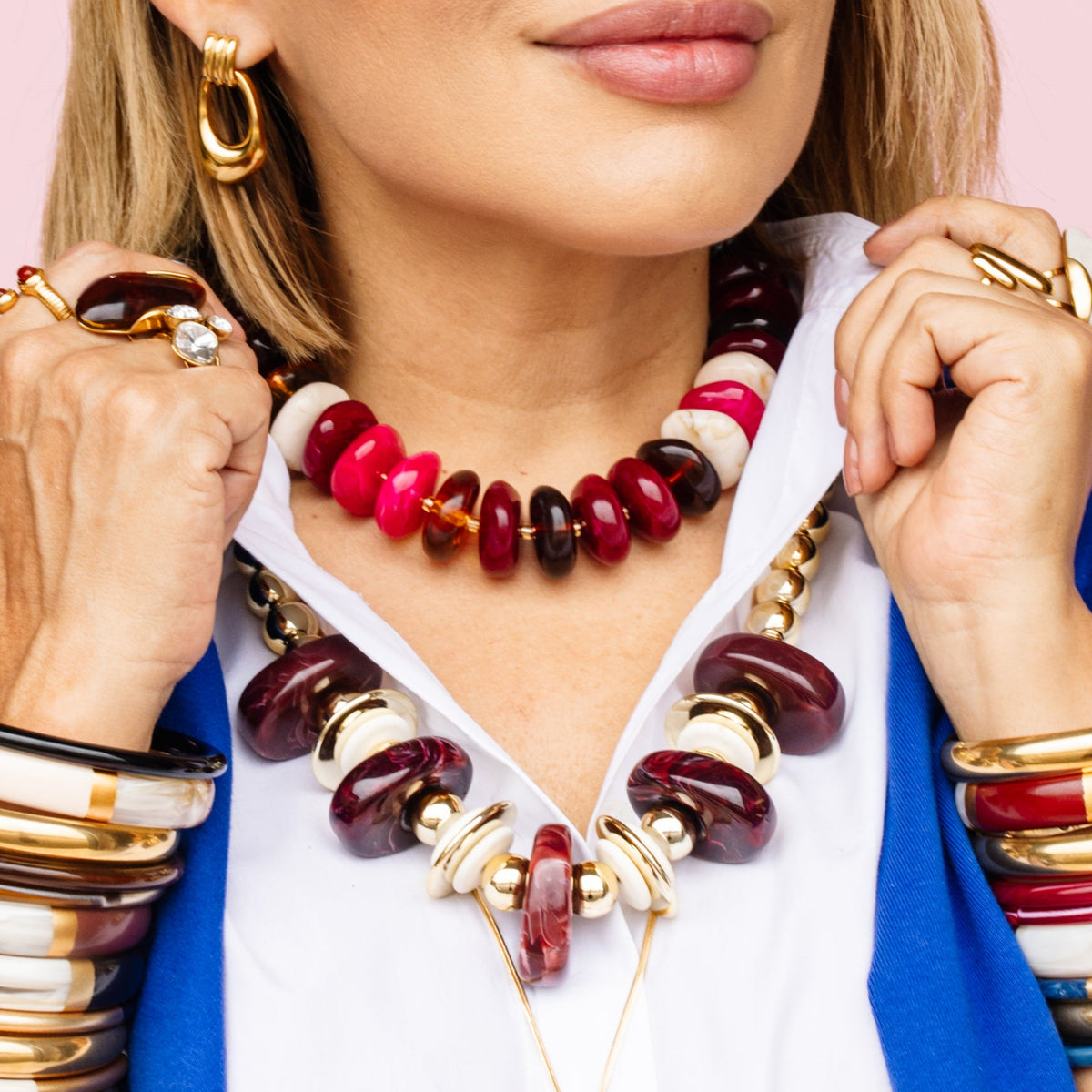 The Icon Fuchsia/Ivory Necklace