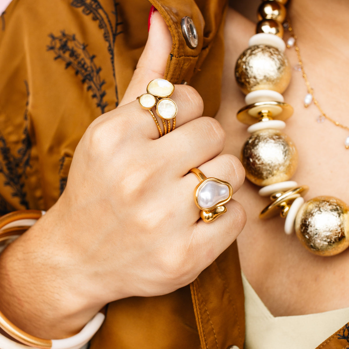 Yellow Pop Crystal Ring Waterproof