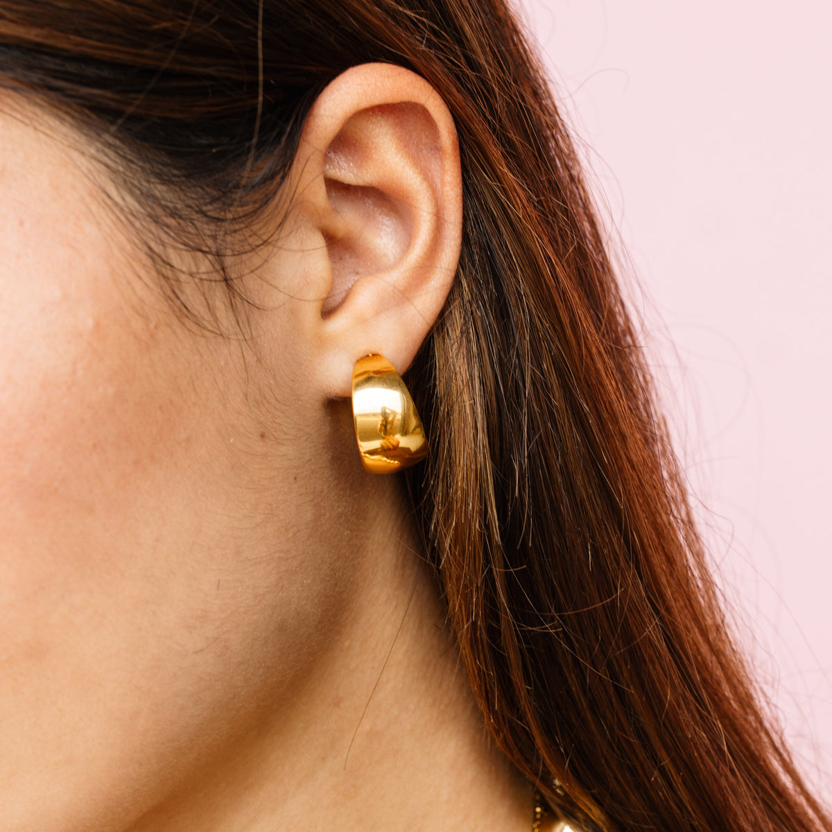 Luxe Dome Gold Earring waterproof