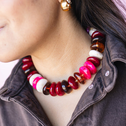 The Icon Fuchsia/Ivory Necklace