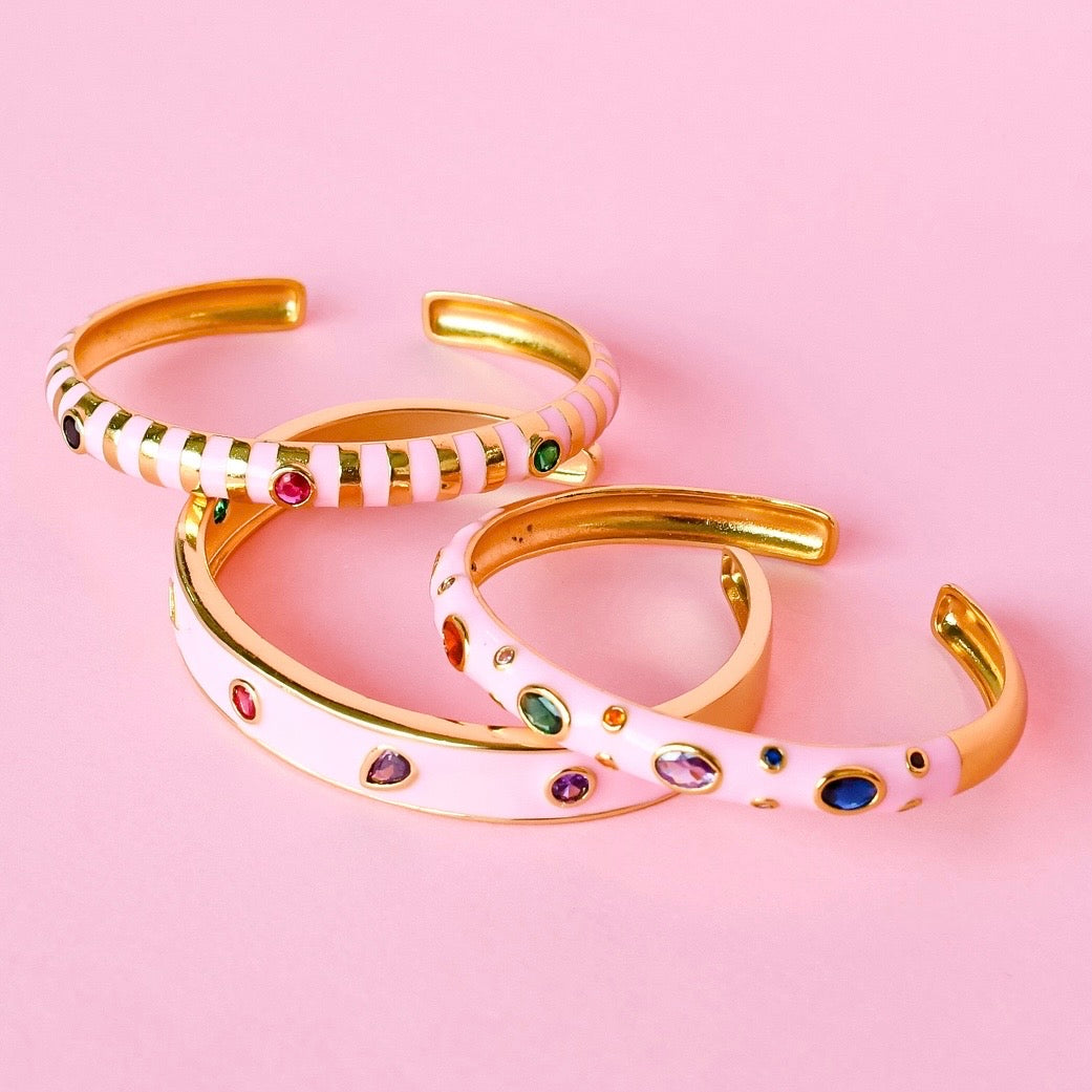 Light Pink Confetti Bangle Set