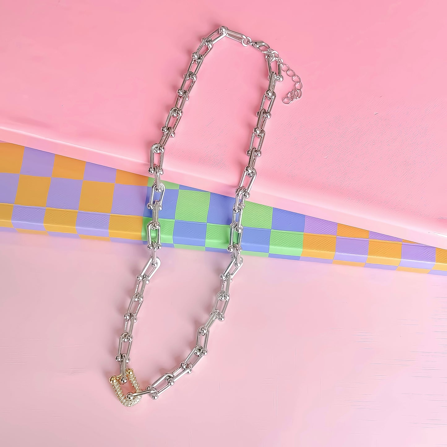 Lock It In Gold & Silver Necklace