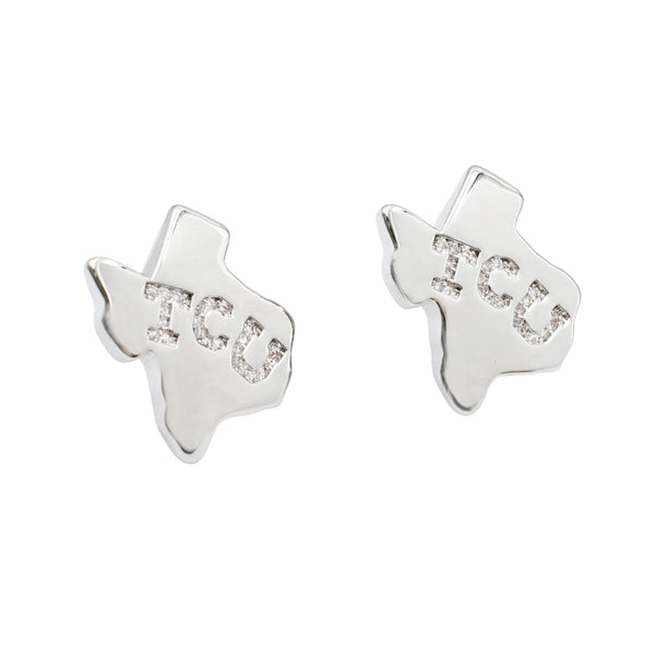 TCU Map Earrings Silver T26