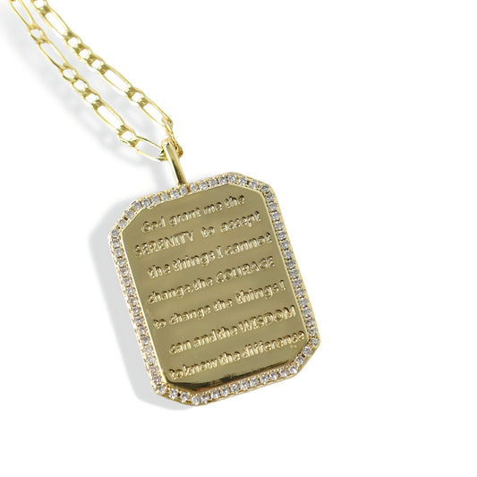 God Grant me Serenity Necklace Gold I-47