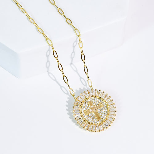 Grace Cross Gold Necklace