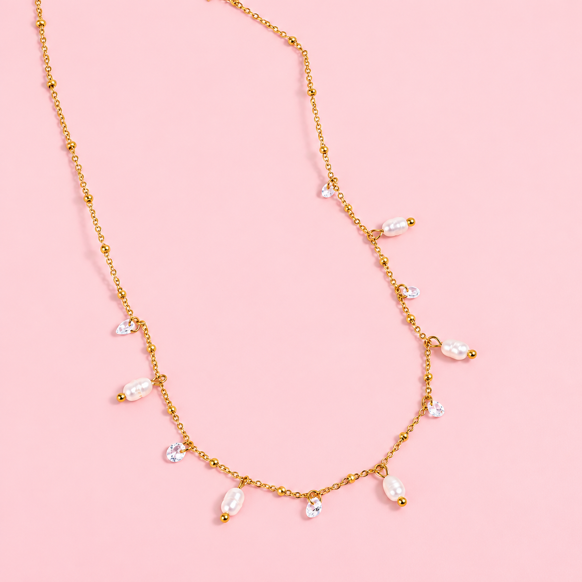 Pearl Drops Love Waterproof Necklace