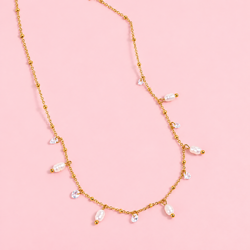 Pearl Drops Love Waterproof Necklace