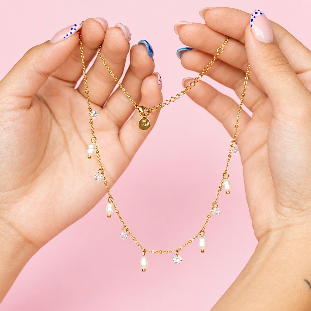 Pearl Drops Love Waterproof Necklace