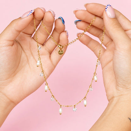 Pearl Drops Love Waterproof Necklace