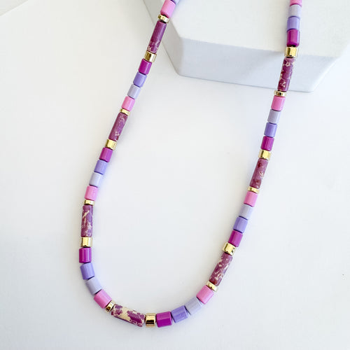 Purple tile Necklace