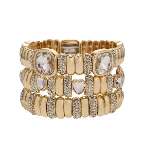 Golden Heart Crystal Stack Set
