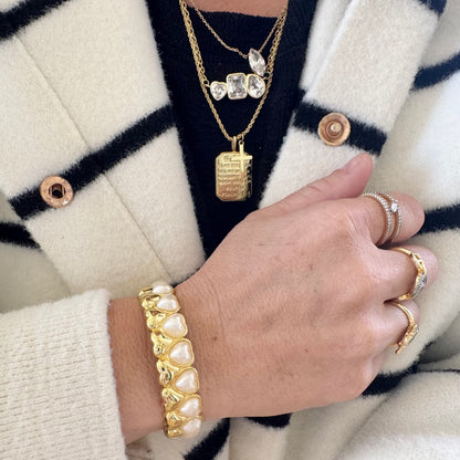 Pearl Heart Cuff
