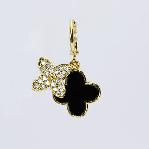 Amelia Black Double Pendant Gold CH-384