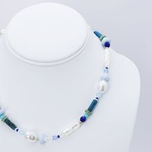 Load image into Gallery viewer, Aqua Bead and Bloom Necklace N61
