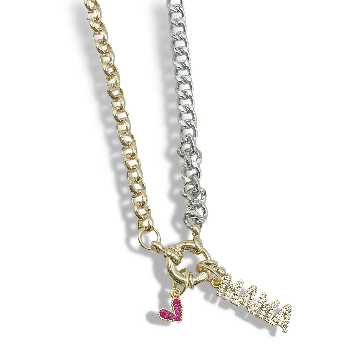 Mama heart crystal necklace J25
