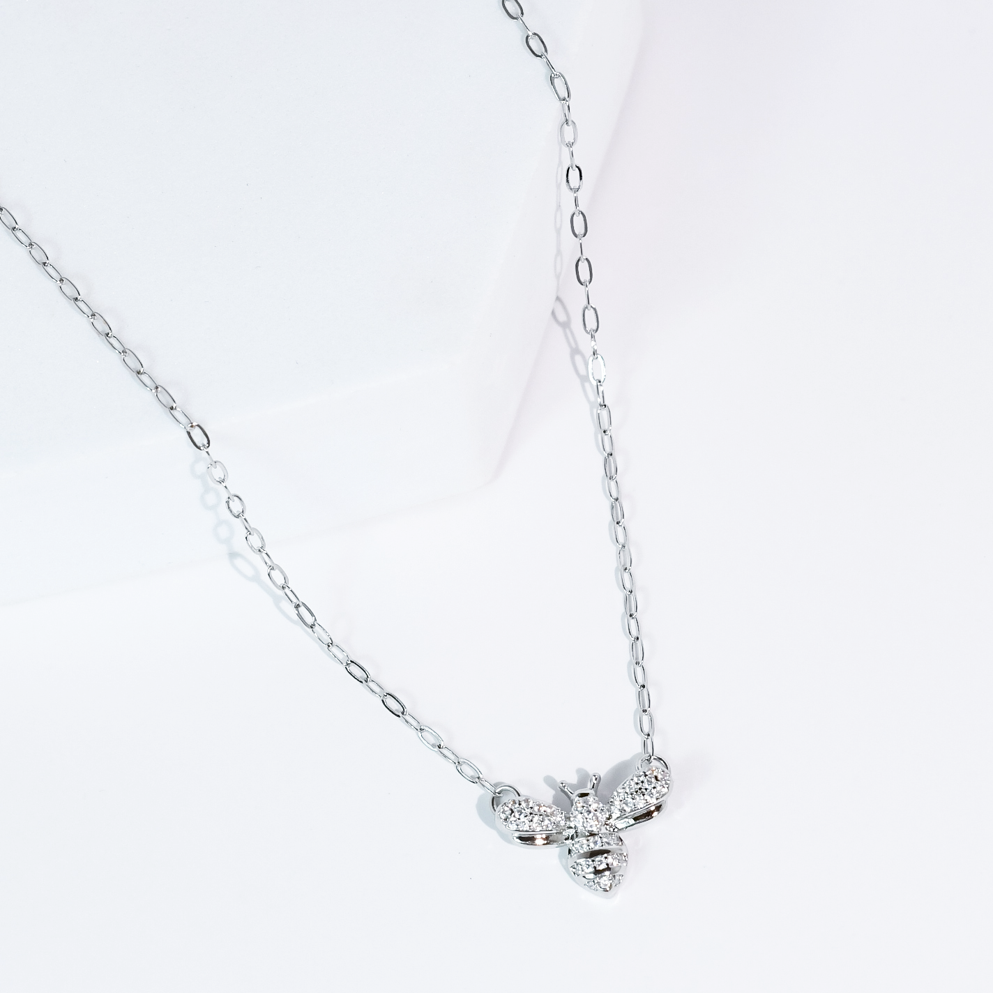 Bee Dazzled Silver Necklace