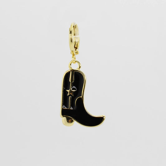 Black Cowboy Boot Charm CH-256