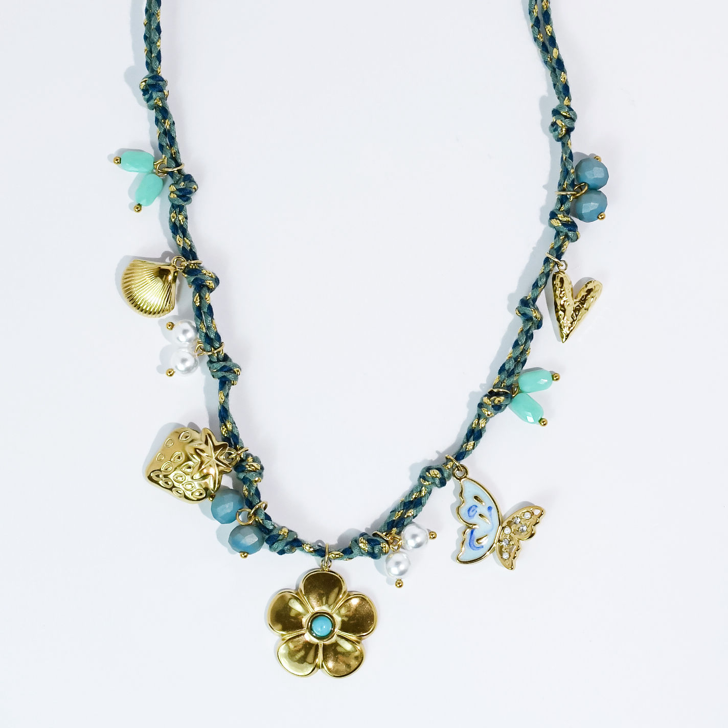 Bloom Braid Charm Necklace