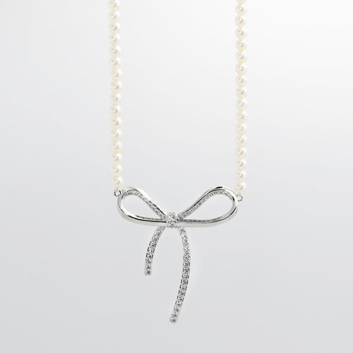 Bow Tie Silver Necklace J14