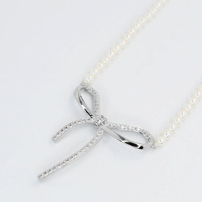 Bow Tie Silver Necklace J14