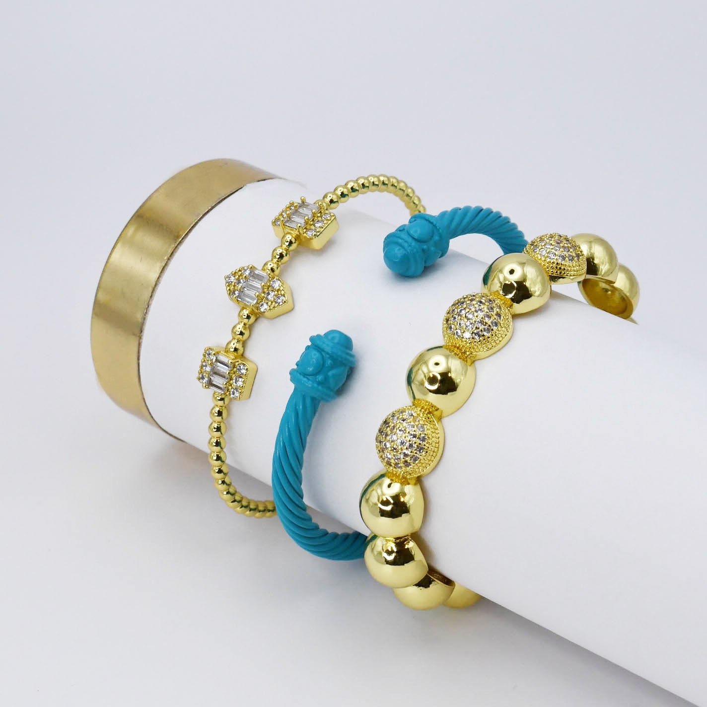 Bubble Turquoise Bracelet Set