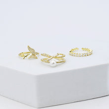 Load image into Gallery viewer, Butterfly Pearl Ring Set I1
