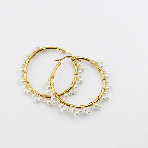 Chic Pearl Hoop Small F3