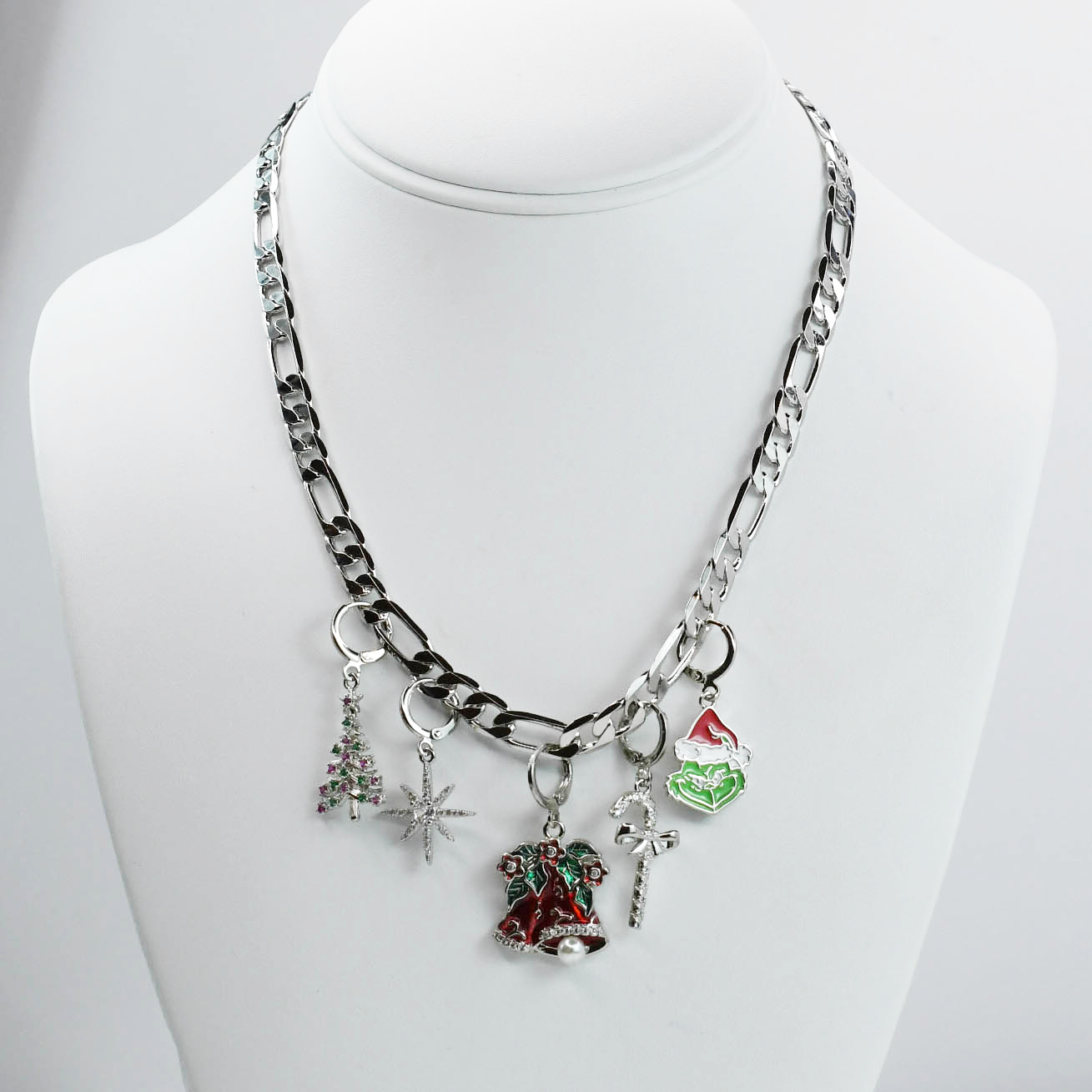 Christmas Charm Necklace Silver