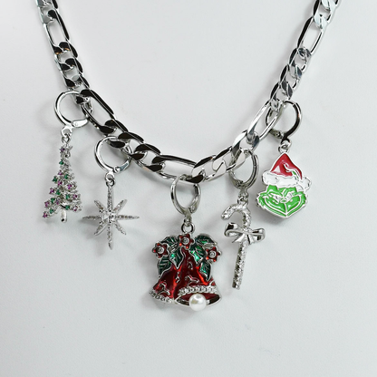 Christmas Charm Necklace Silver