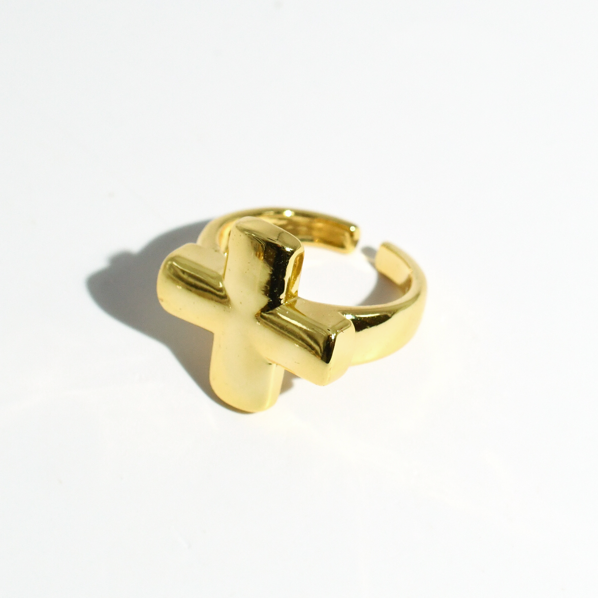 Chunky Cross Ring Gold – Treasure Jewels, Inc.