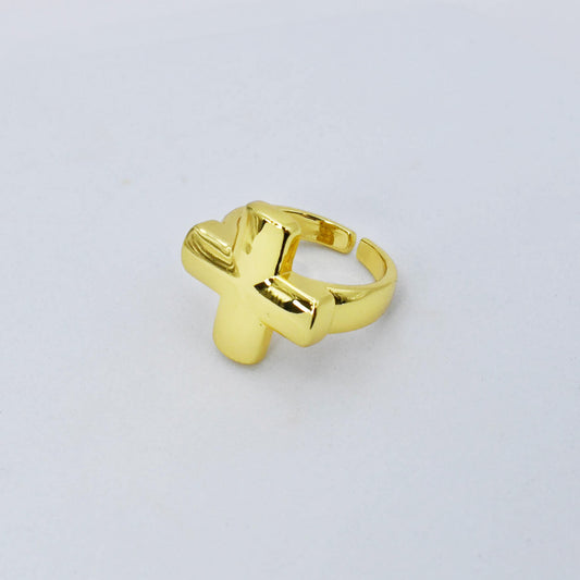 Chunky Cross Ring Gold