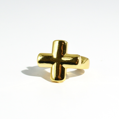Chunky Cross Ring Gold